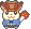Hamtaro/Hamutaro as a cowboy, holding a bouquet of flowers